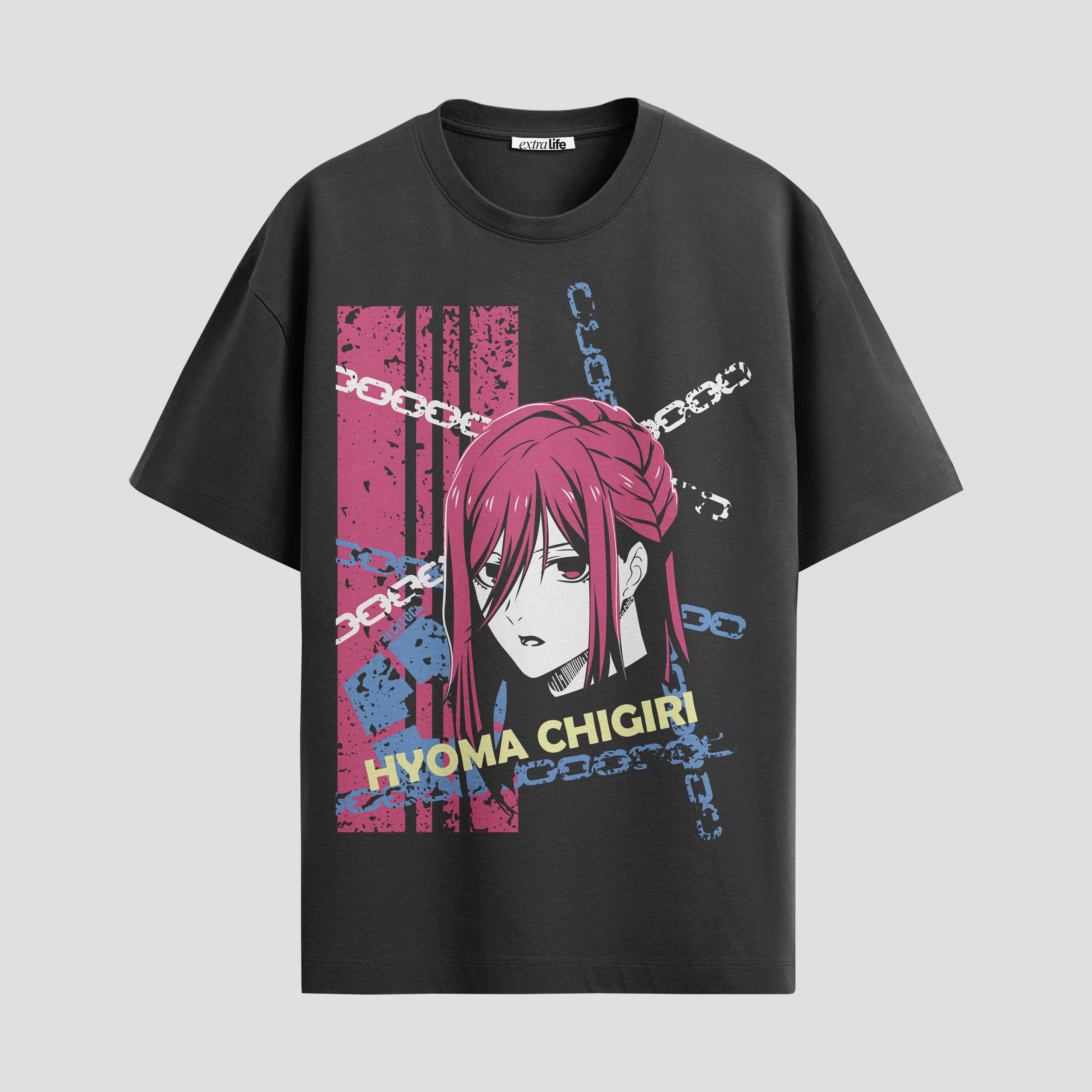 Playera urbana de anime y gaming ExtraLife MX, corte Standard Fit unisex ligero y transpirable en color Deep Black y Pure White, ropa de uso diario para gym y casual.