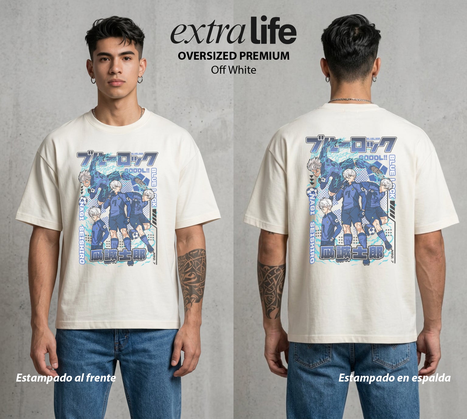 La Prision del Gol | El Talento Dormido #00312 - Playera Oversized Premium | Off White - Foto en modelo