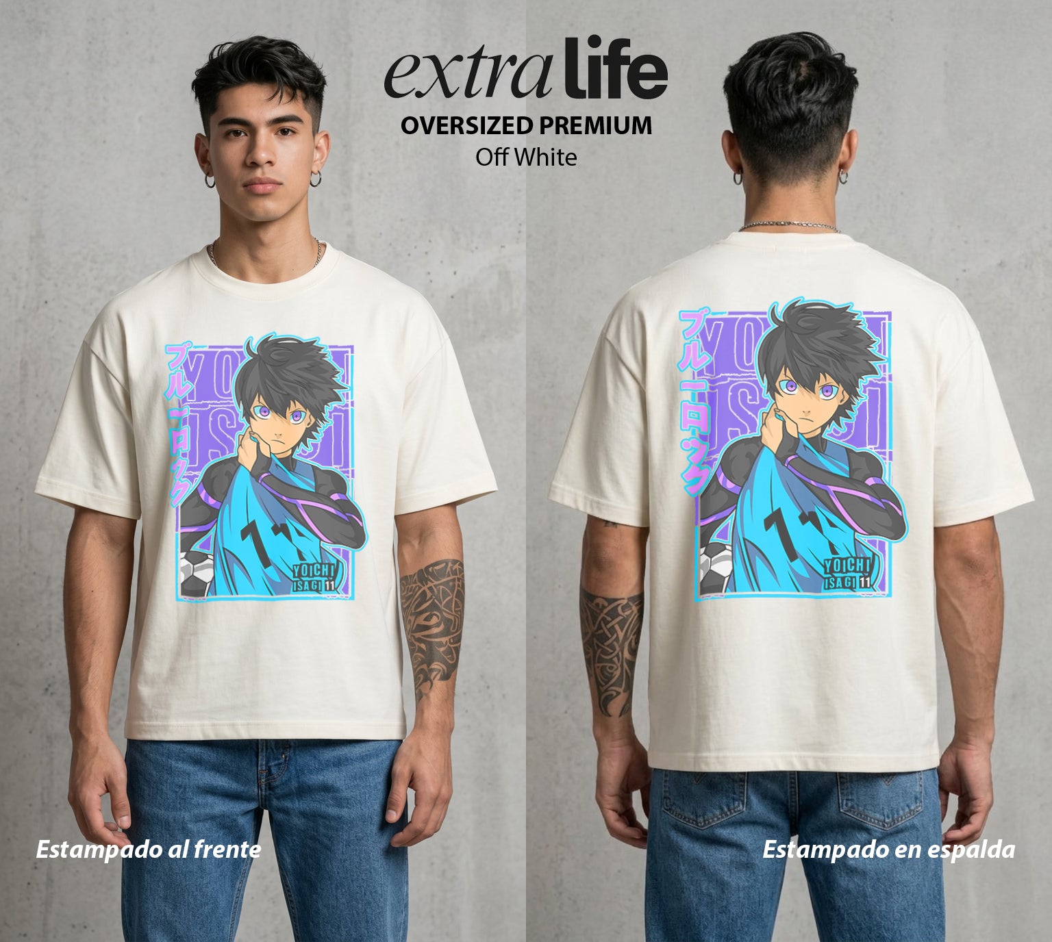 La Prision del Gol | La Vision del Gol #00316 - Playera Oversized Premium | Off White - Foto en modelo