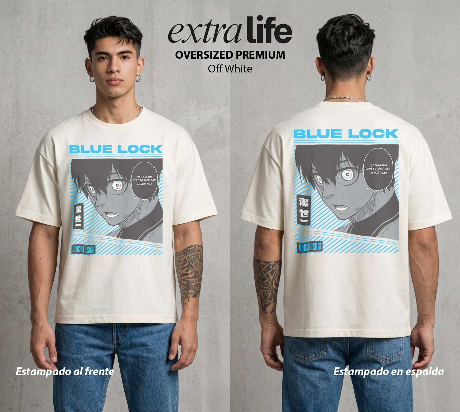 La Prision del Gol | El Ego del Gol #00317 - Playera Oversized Premium | Off White - Foto en modelo