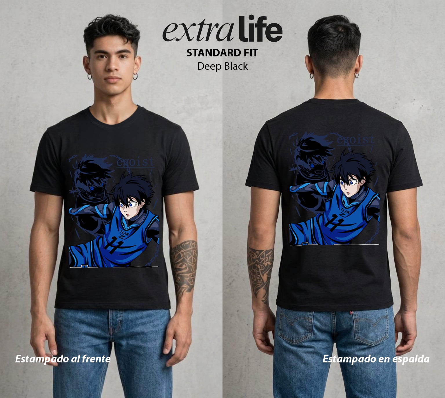 La Prision del Gol | El Arma Perfecta #00318 - Playera Standard Fit | Deep Black - Foto en modelo