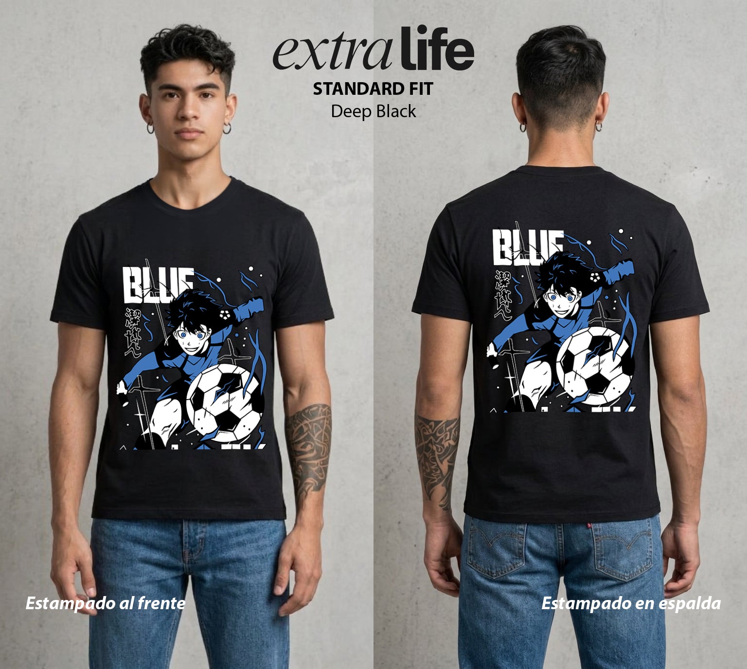 La Prision del Gol | El Instinto del Gol #00319 - Playera Standard Fit | Deep Black - Foto en modelo