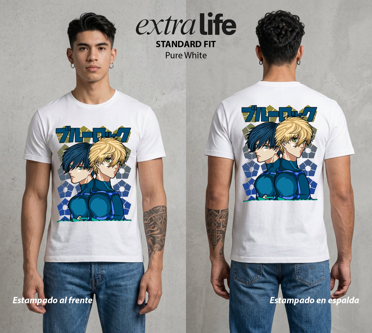La Prision del Gol | Blue Lock Yoichi X #00322 - Playera Standard Fit | Pure White - Foto en modelo