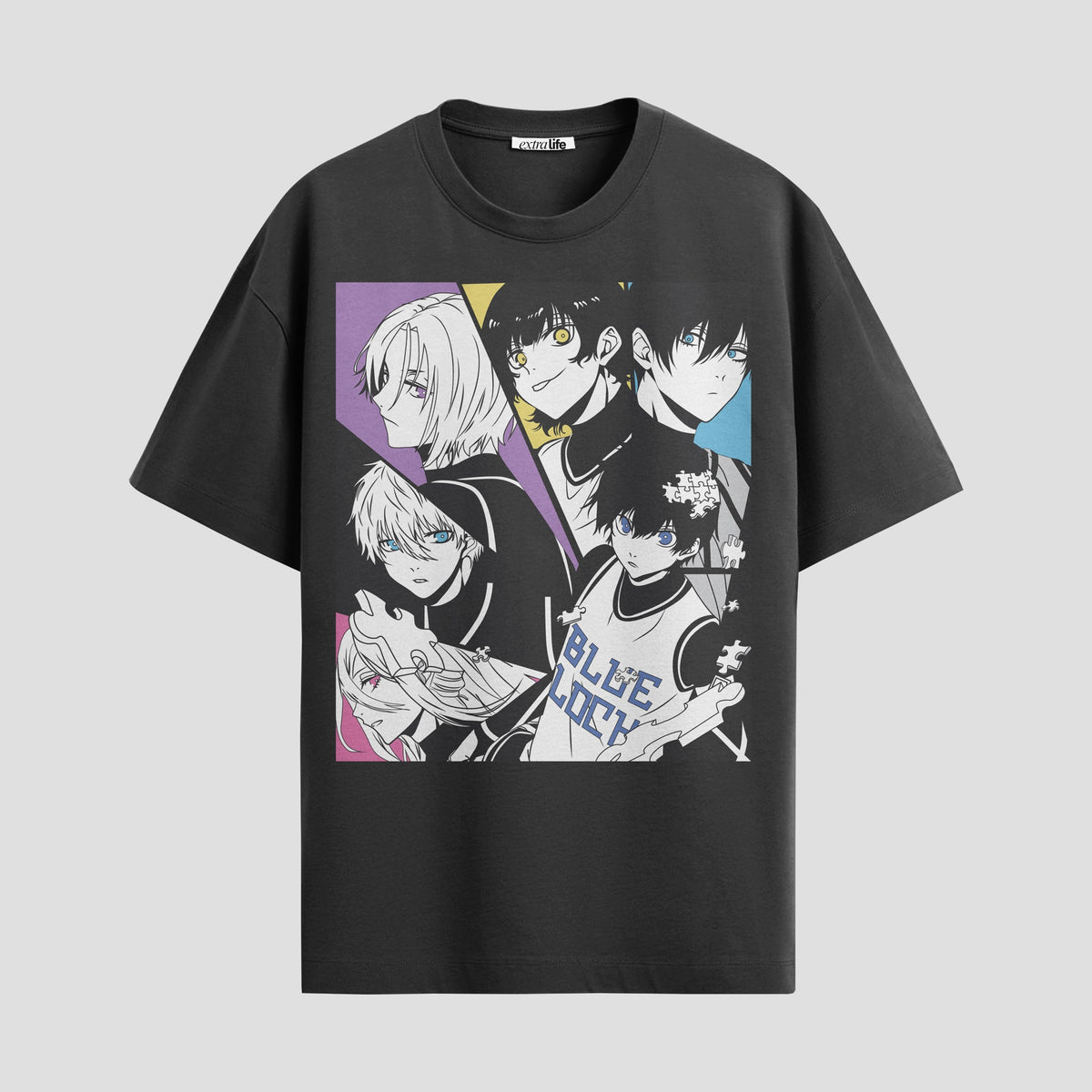 Playera urbana de anime y gaming ExtraLife MX, corte Classic Premium unisex ligero y transpirable en color Deep Black y Pure White, ropa de uso diario para gym y casual.