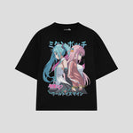 Playera streetwear premium de anime y gaming ExtraLife MX, corte oversized drop shoulder ligero y fresco en color Deep Black y Off-White, moda urbana mexicana de culto.