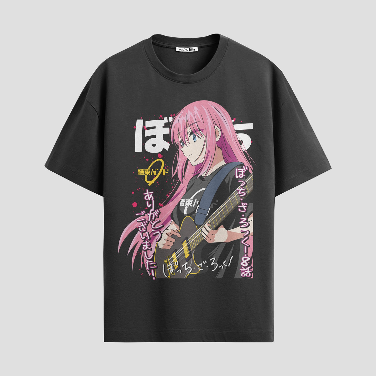 Playera urbana de anime y gaming ExtraLife MX, corte Classic Premium unisex ligero y transpirable en color Deep Black y Pure White, ropa de uso diario para gym y casual.
