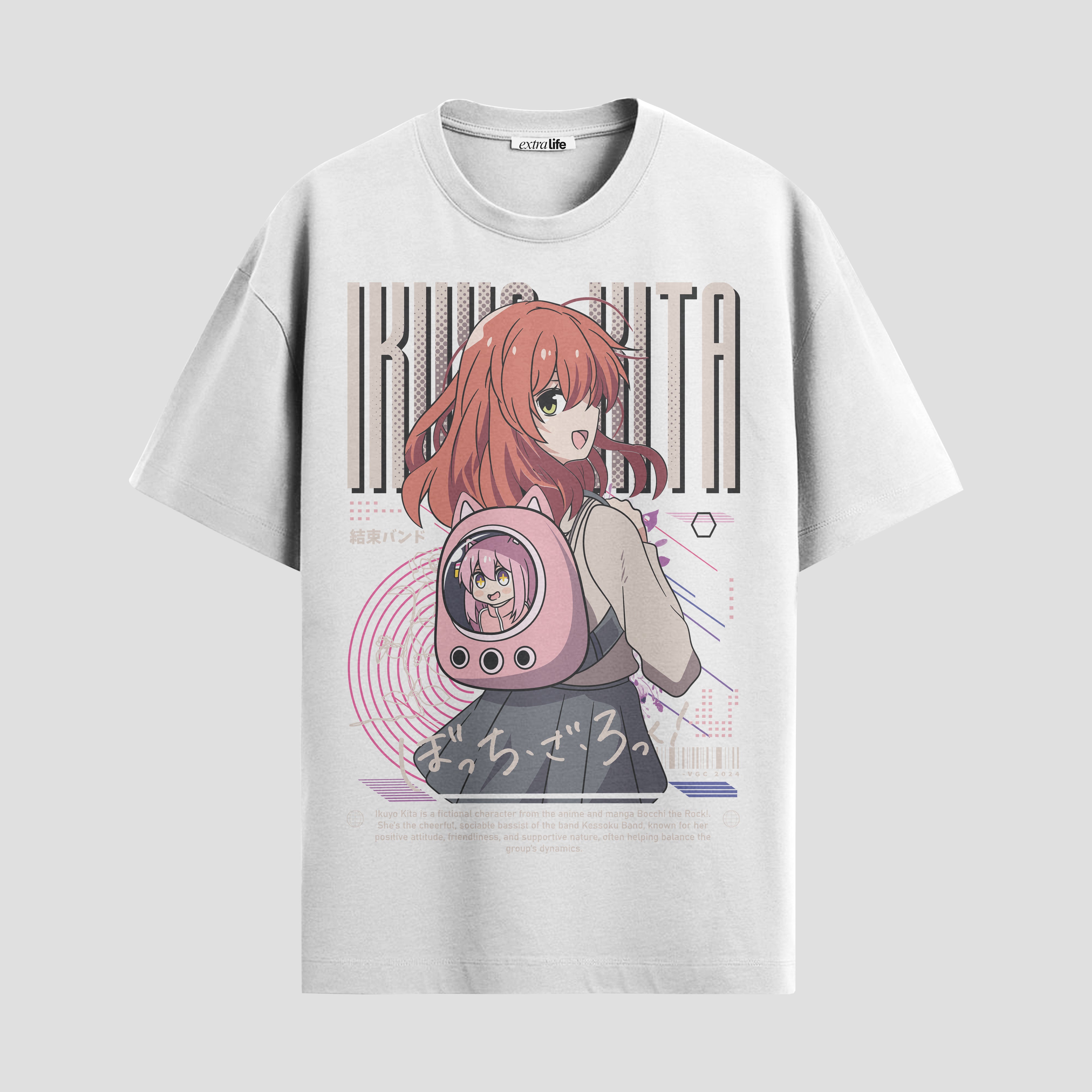 Playera urbana de anime y gaming ExtraLife MX, corte Standard Fit unisex ligero y transpirable en color Deep Black y Pure White, ropa de uso diario para gym y casual.