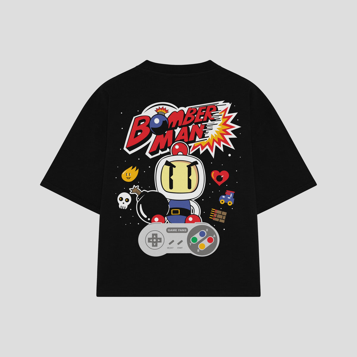 Playera streetwear premium de anime y gaming ExtraLife MX, corte oversized drop shoulder ligero y fresco en color Deep Black y Off-White, moda urbana mexicana de culto.