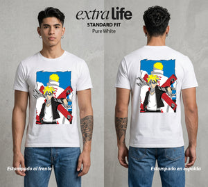 La Aldea Oculta | El Hijo del Hokage #00334 - Playera Standard Fit | Pure White - Foto en modelo