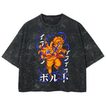 Playera streetwear premium de anime y gaming ExtraLife MX, corte boxy deluxe mineral wash heavyweight en color Acid Wash, moda urbana mexicana de culto.