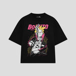 Playera streetwear premium de anime y gaming ExtraLife MX, corte oversized drop shoulder ligero y fresco en color Deep Black y Off-White, moda urbana mexicana de culto.