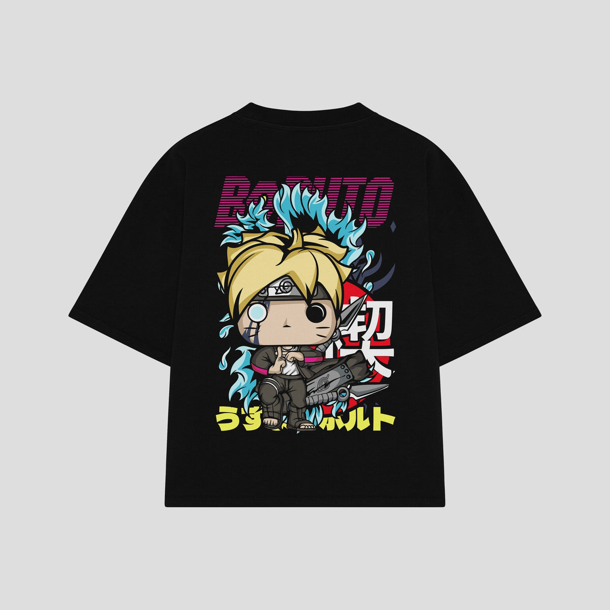 Playera streetwear premium de anime y gaming ExtraLife MX, corte oversized drop shoulder ligero y fresco en color Deep Black y Off-White, moda urbana mexicana de culto.