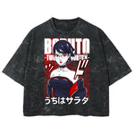Playera streetwear premium de anime y gaming ExtraLife MX, corte boxy deluxe mineral wash heavyweight en color Acid Wash, moda urbana mexicana de culto.