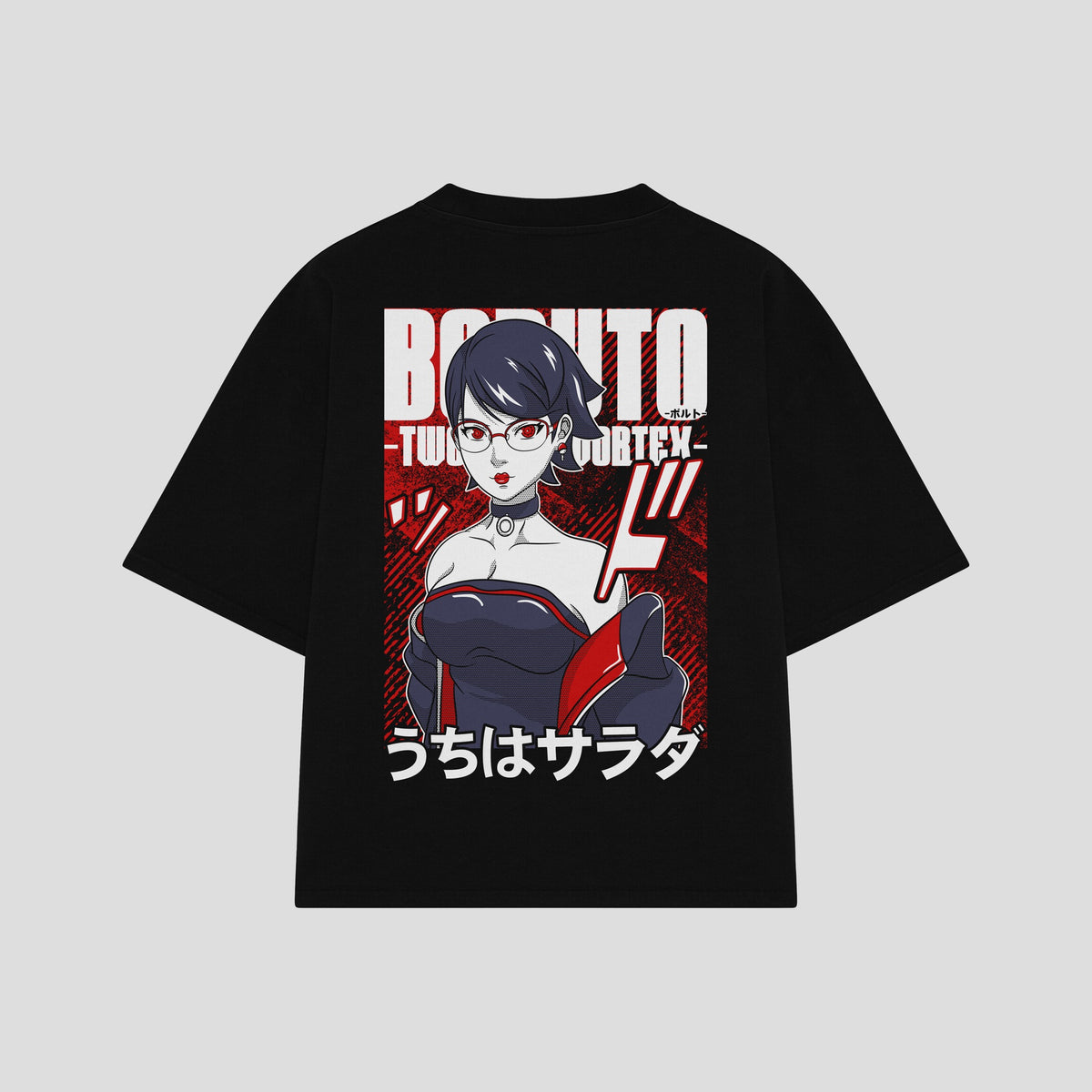 Playera streetwear premium de anime y gaming ExtraLife MX, corte oversized drop shoulder ligero y fresco en color Deep Black y Off-White, moda urbana mexicana de culto.
