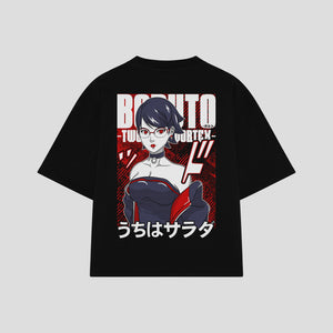 Playera streetwear premium de anime y gaming ExtraLife MX, corte oversized drop shoulder ligero y fresco en color Deep Black y Off-White, moda urbana mexicana de culto.