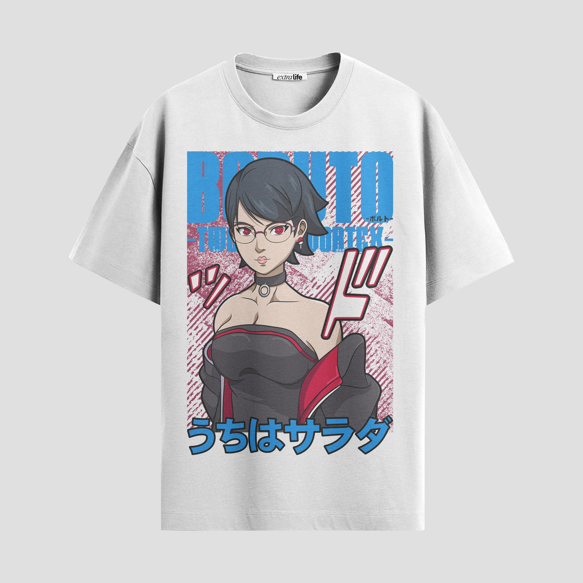 Playera urbana de anime y gaming ExtraLife MX, corte Classic Premium unisex ligero y transpirable en color Deep Black y Pure White, ropa de uso diario para gym y casual.