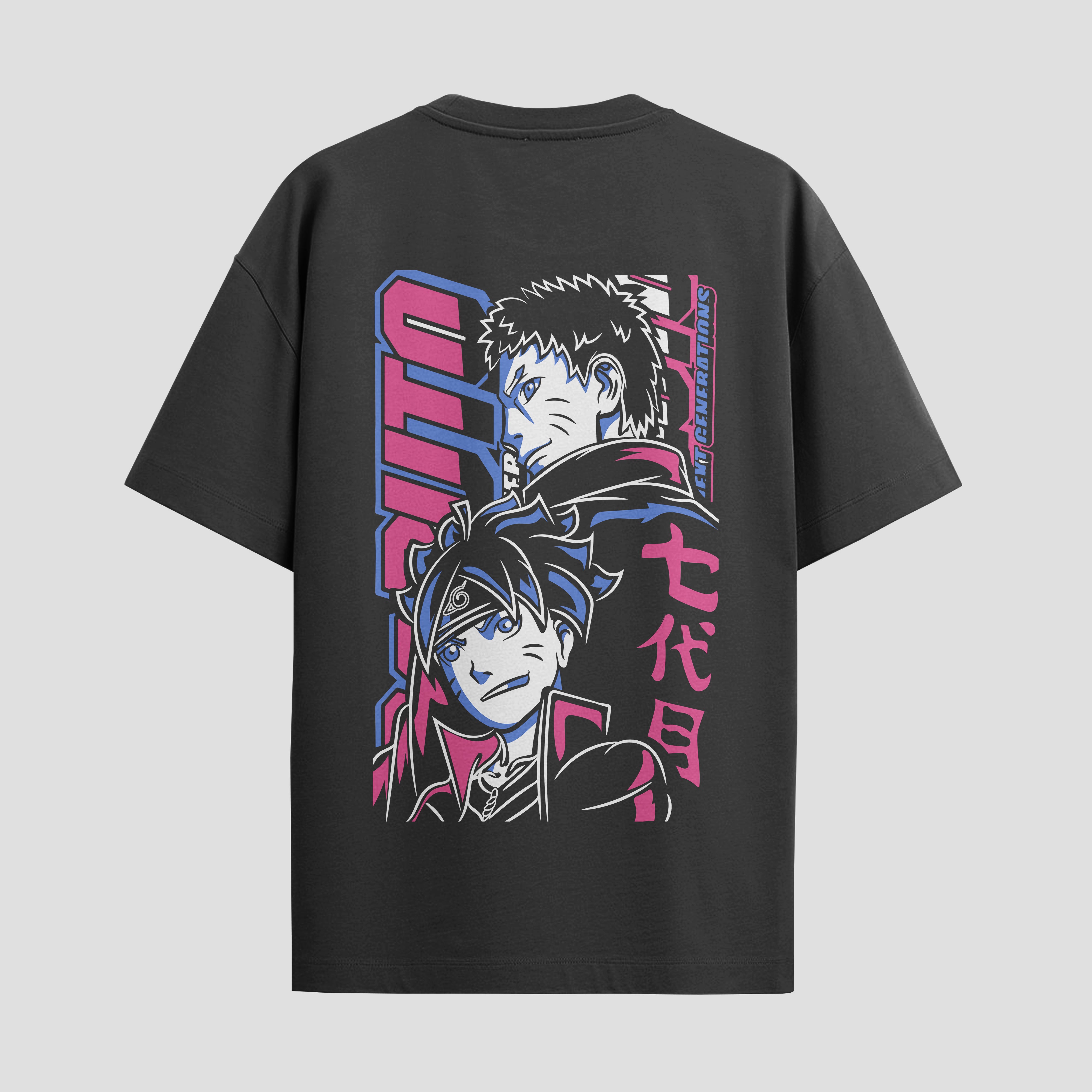 Playera urbana de anime y gaming ExtraLife MX, corte Standard Fit unisex ligero y transpirable en color Deep Black y Pure White, ropa de uso diario para gym y casual.