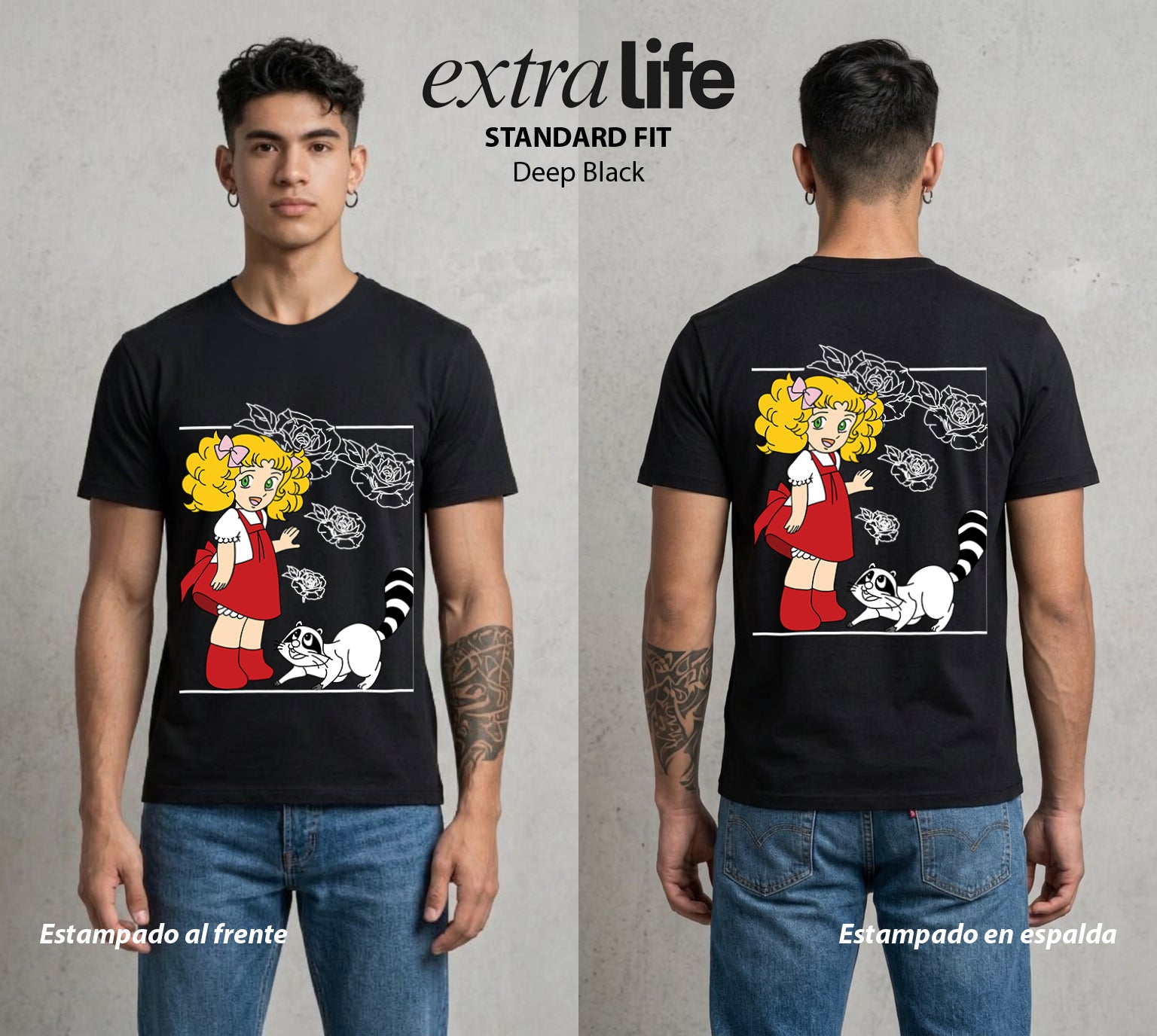 El Orfanato del Amor | El Corazon del Bien #00352 - Playera Standard Fit | Deep Black - Foto en modelo