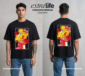 El Orfanato del Amor | La Huerfana del Amor #00355 - Playera Oversized Premium | Deep Black - Foto en modelo