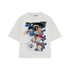 Playera streetwear premium de anime y gaming ExtraLife MX, corte oversized drop shoulder ligero y fresco en color Deep Black y Off-White, moda urbana mexicana de culto.