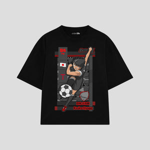 Playera streetwear premium de anime y gaming ExtraLife MX, corte oversized drop shoulder ligero y fresco en color Deep Black y Off-White, moda urbana mexicana de culto.