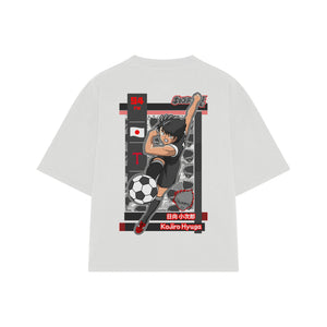 Playera streetwear premium de anime y gaming ExtraLife MX, corte oversized drop shoulder ligero y fresco en color Deep Black y Off-White, moda urbana mexicana de culto.