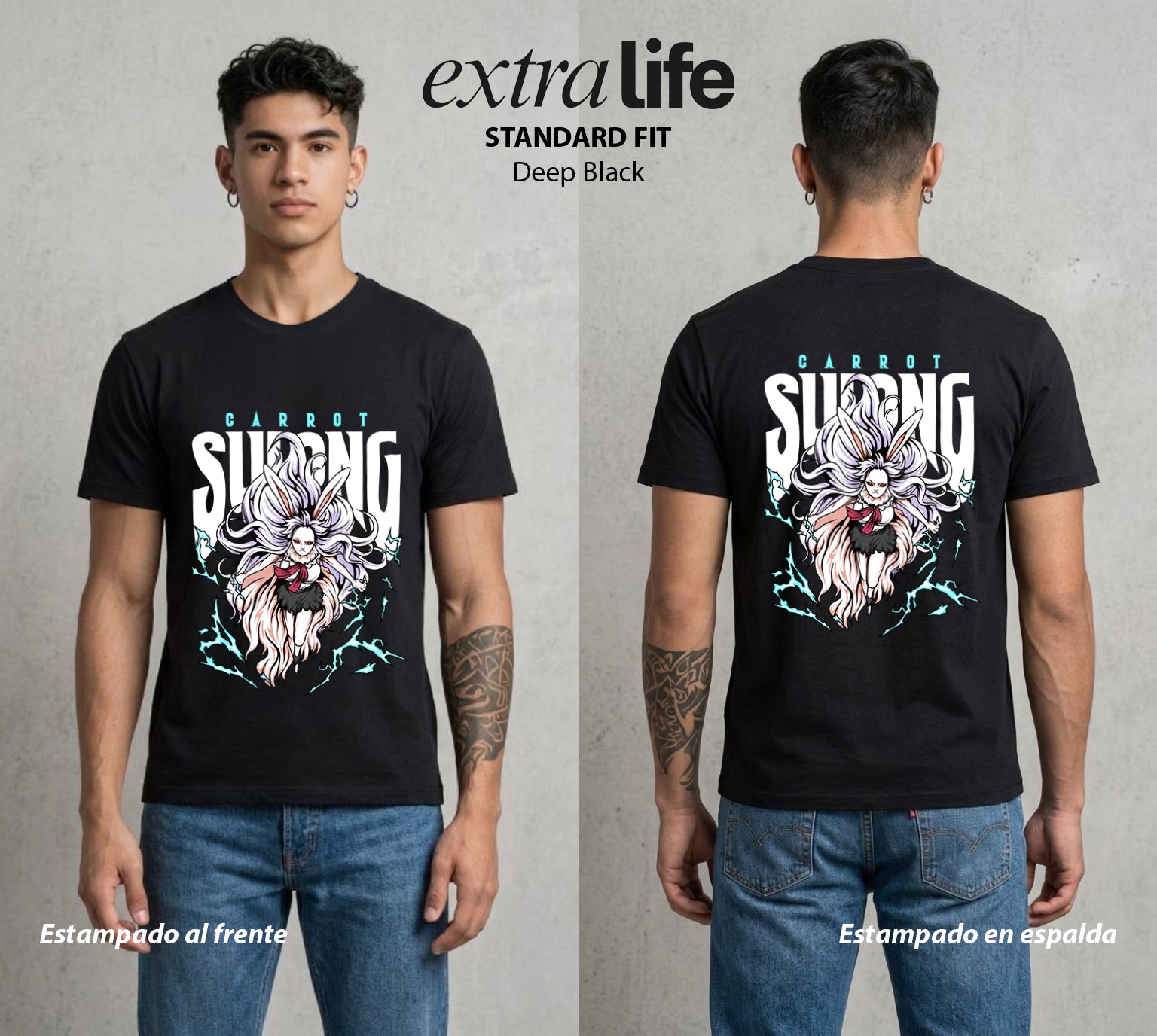 Mar de los Piratas | La Mink del Amanecer #00368 - Playera Standard Fit | Deep Black - Foto en modelo