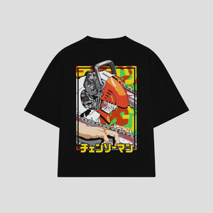 Playera streetwear premium de anime y gaming ExtraLife MX, corte oversized drop shoulder ligero y fresco en color Deep Black y Off-White, moda urbana mexicana de culto.