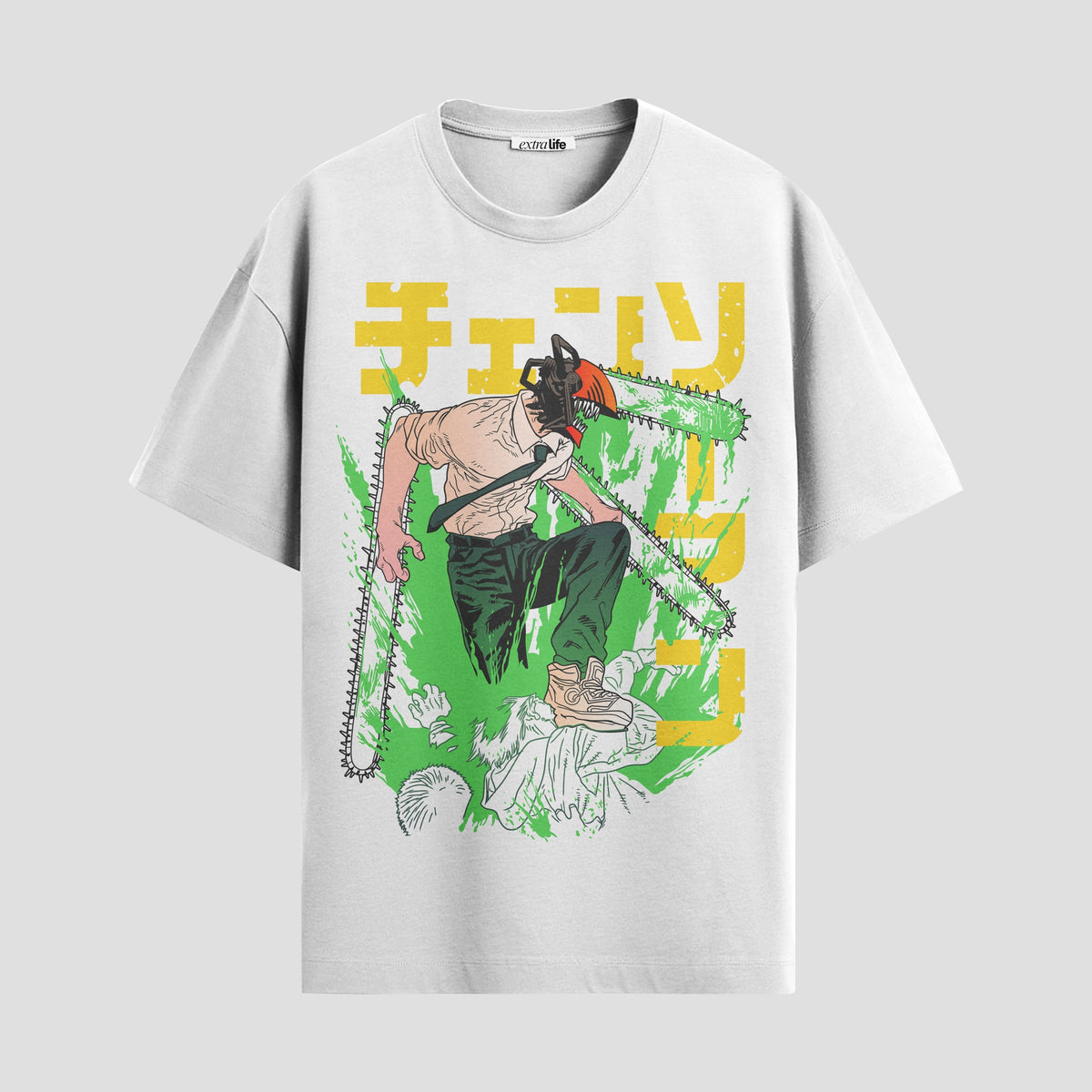 Playera urbana de anime y gaming ExtraLife MX, corte Classic Premium unisex ligero y transpirable en color Deep Black y Pure White, ropa de uso diario para gym y casual.