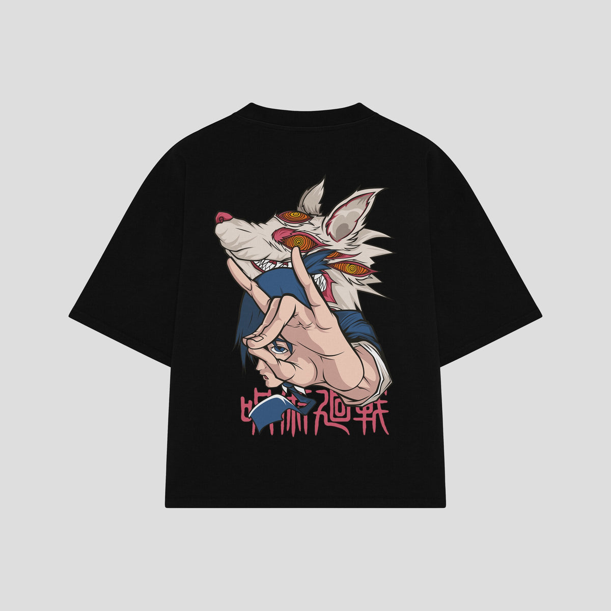 Playera streetwear premium de anime y gaming ExtraLife MX, corte oversized drop shoulder ligero y fresco en color Deep Black y Off-White, moda urbana mexicana de culto.