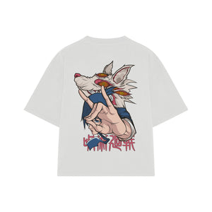 Playera streetwear premium de anime y gaming ExtraLife MX, corte oversized drop shoulder ligero y fresco en color Deep Black y Off-White, moda urbana mexicana de culto.