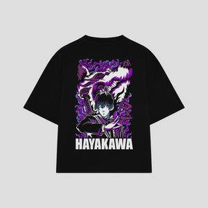 Playera streetwear premium de anime y gaming ExtraLife MX, corte oversized drop shoulder ligero y fresco en color Deep Black y Off-White, moda urbana mexicana de culto.
