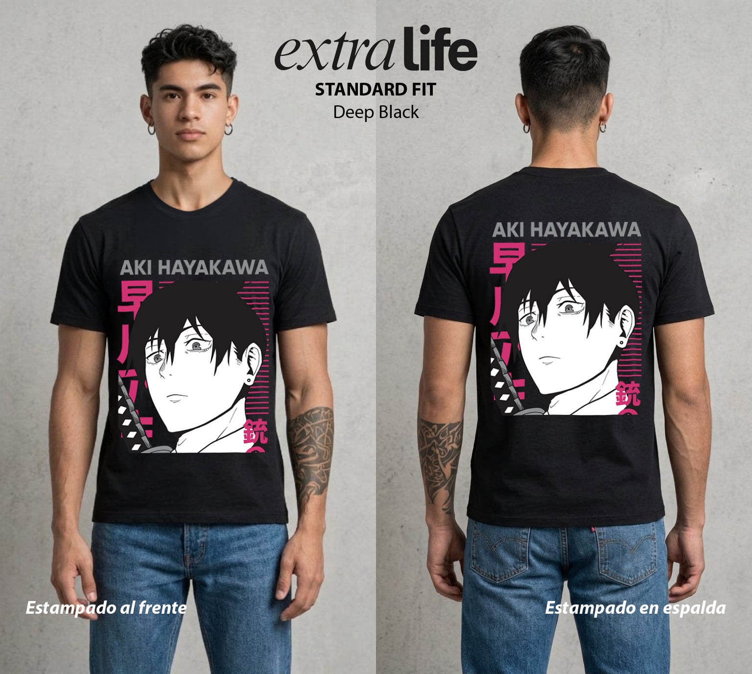 El Contrato Infernal | El Que Todo Sacrifica #00375 - Playera Standard Fit | Deep Black - Foto en modelo
