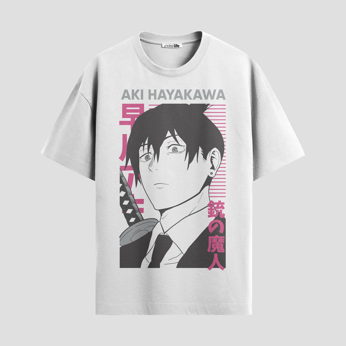 Playera urbana de anime y gaming ExtraLife MX, corte Classic Premium unisex ligero y transpirable en color Deep Black y Pure White, ropa de uso diario para gym y casual.