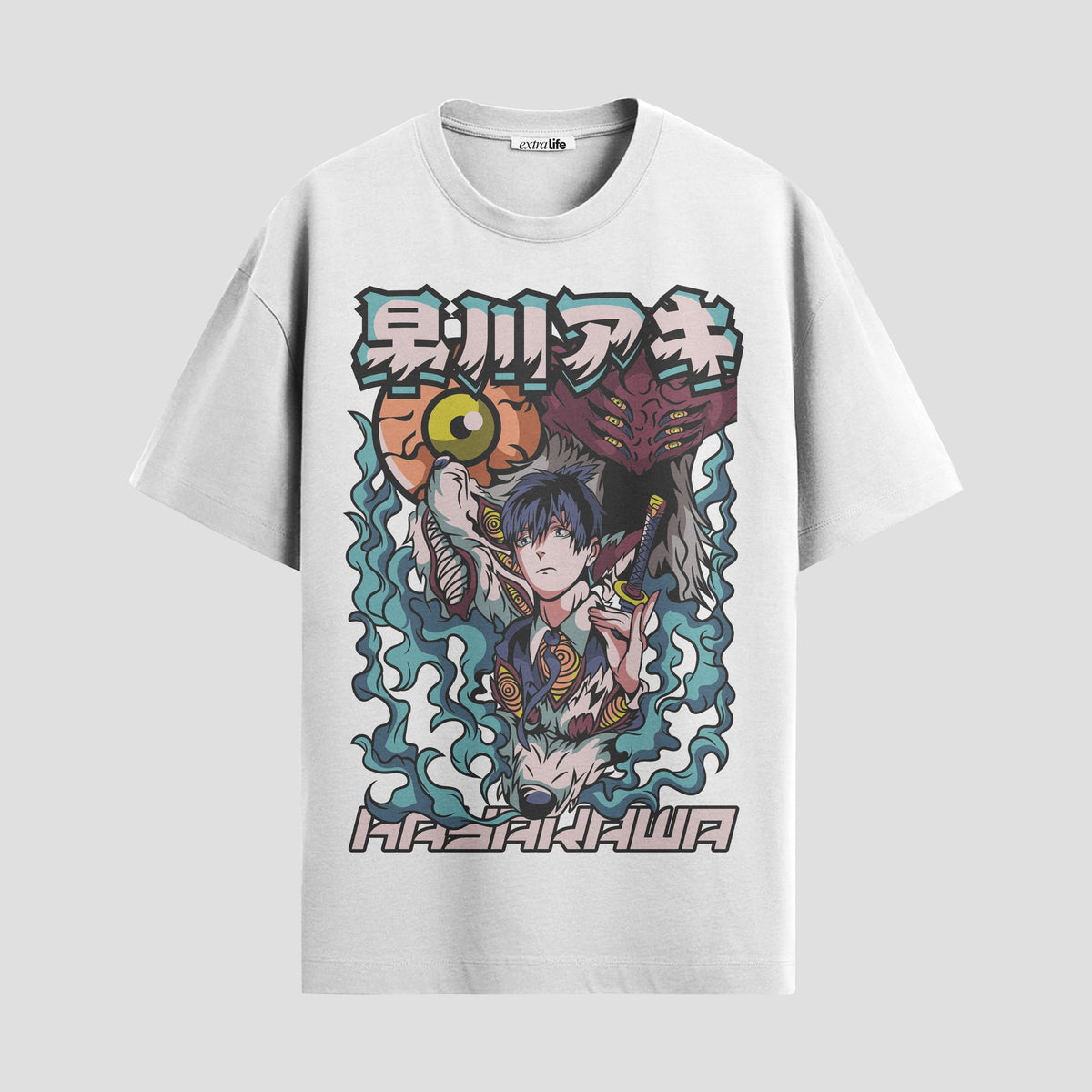 Playera urbana de anime y gaming ExtraLife MX, corte Classic Premium unisex ligero y transpirable en color Deep Black y Pure White, ropa de uso diario para gym y casual.