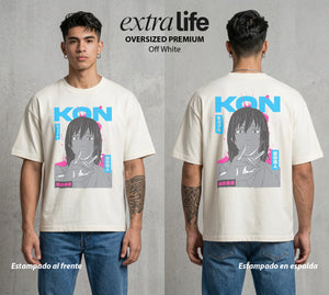 El Contrato Infernal | El Contrato con la Muerte #00377 - Playera Oversized Premium | Off White - Foto en modelo