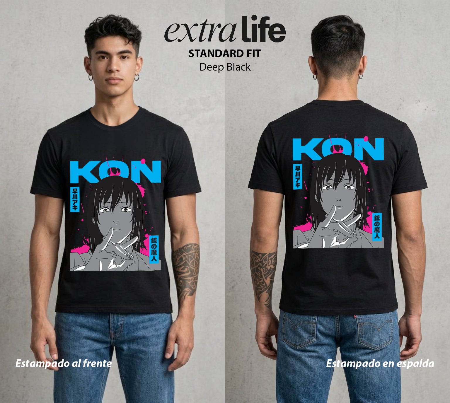 El Contrato Infernal | El Contrato con la Muerte #00377 - Playera Standard Fit | Deep Black - Foto en modelo