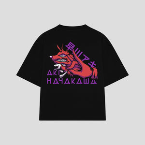 Playera streetwear premium de anime y gaming ExtraLife MX, corte oversized drop shoulder ligero y fresco en color Deep Black y Off-White, moda urbana mexicana de culto.