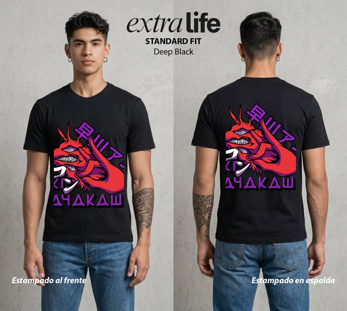 El Contrato Infernal | El Samurai del Futuro #00378 - Playera Classic Premium | Deep Black - Foto en modelo