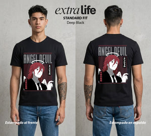 El Contrato Infernal | El Angel y el Diablo #00380 - Playera Classic Premium | Deep Black - Foto en modelo
