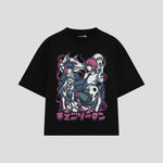 Playera streetwear premium de anime y gaming ExtraLife MX, corte oversized drop shoulder ligero y fresco en color Deep Black y Off-White, moda urbana mexicana de culto.