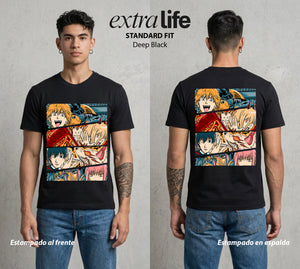 El Contrato Infernal | Los Cazadores de Demonios #00387 - Playera Standard Fit | Deep Black - Foto en modelo