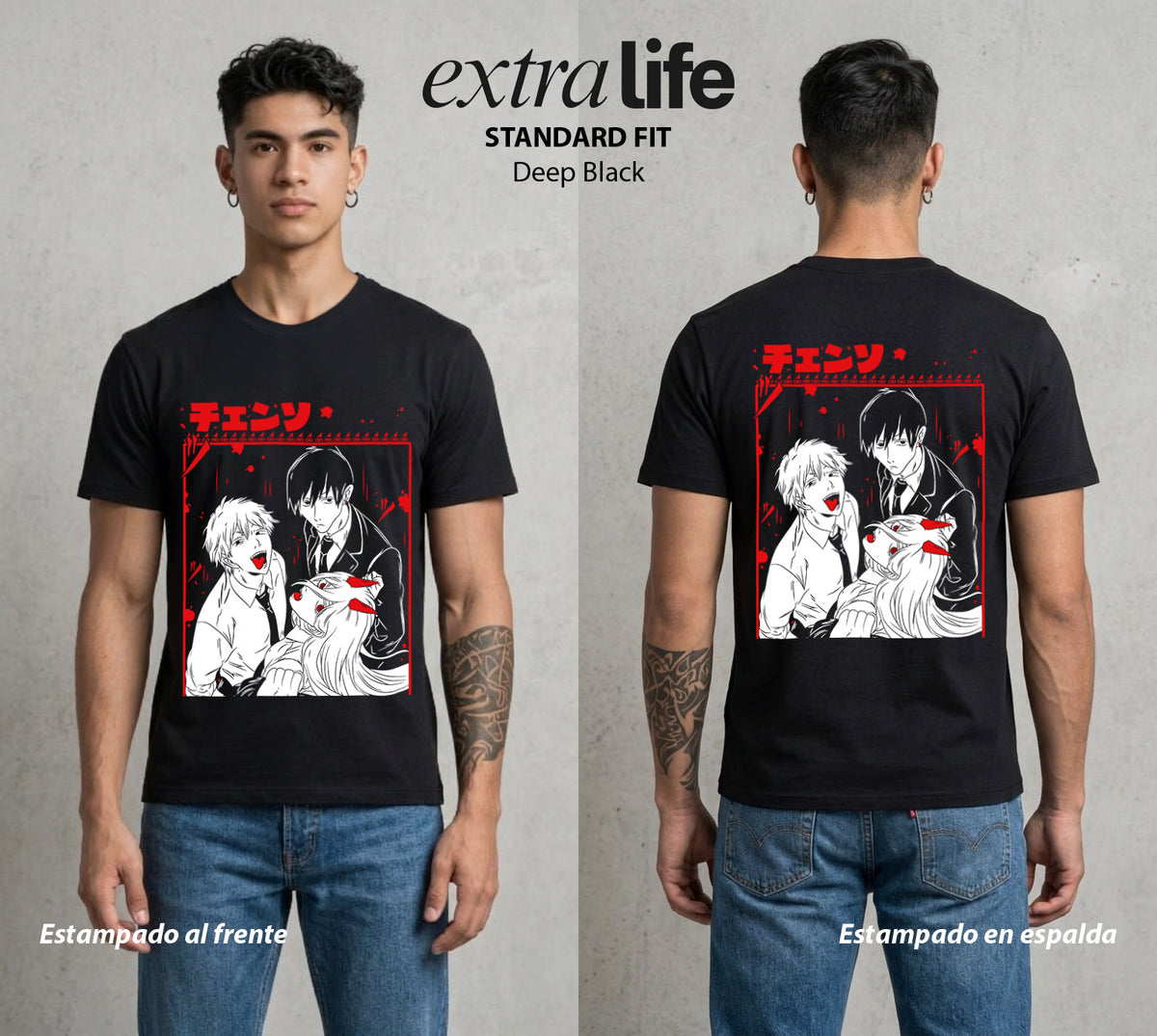 El Contrato Infernal | Los Cazadores de Demonios #00389 - Playera Classic Premium | Deep Black - Foto en modelo