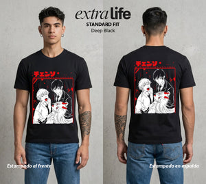 El Contrato Infernal | Los Cazadores de Demonios #00389 - Playera Classic Premium | Deep Black - Foto en modelo