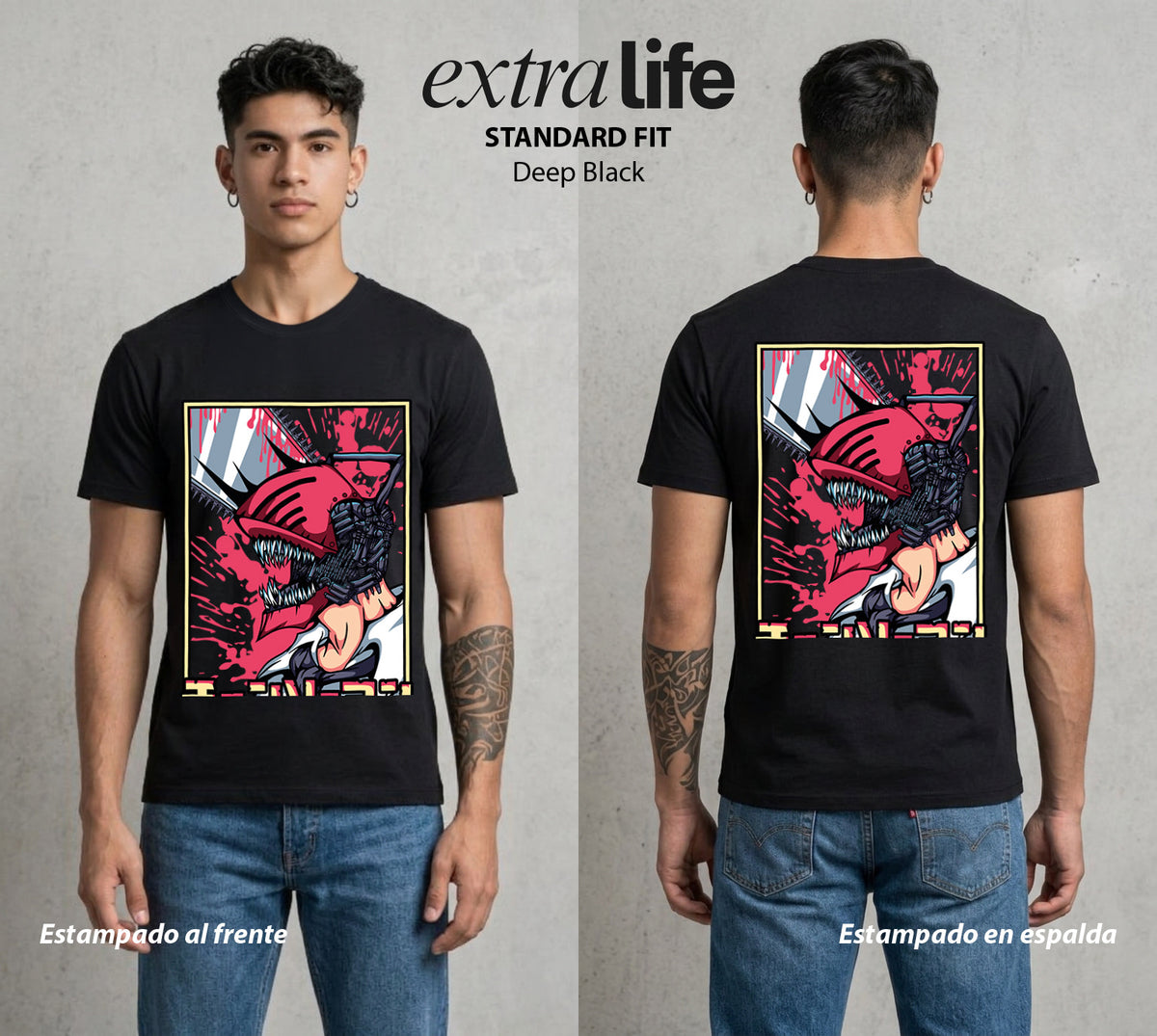 El Contrato Infernal | El Chico con Corazon de Perro #00392 - Playera Classic Premium | Deep Black - Foto en modelo