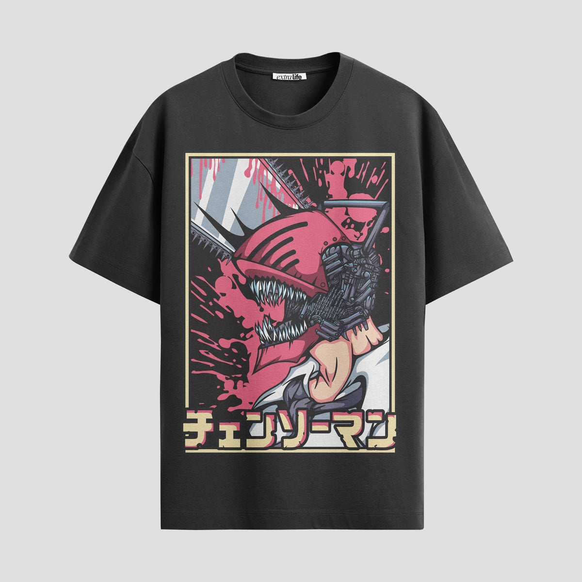 Playera urbana de anime y gaming ExtraLife MX, corte Classic Premium unisex ligero y transpirable en color Deep Black y Pure White, ropa de uso diario para gym y casual.