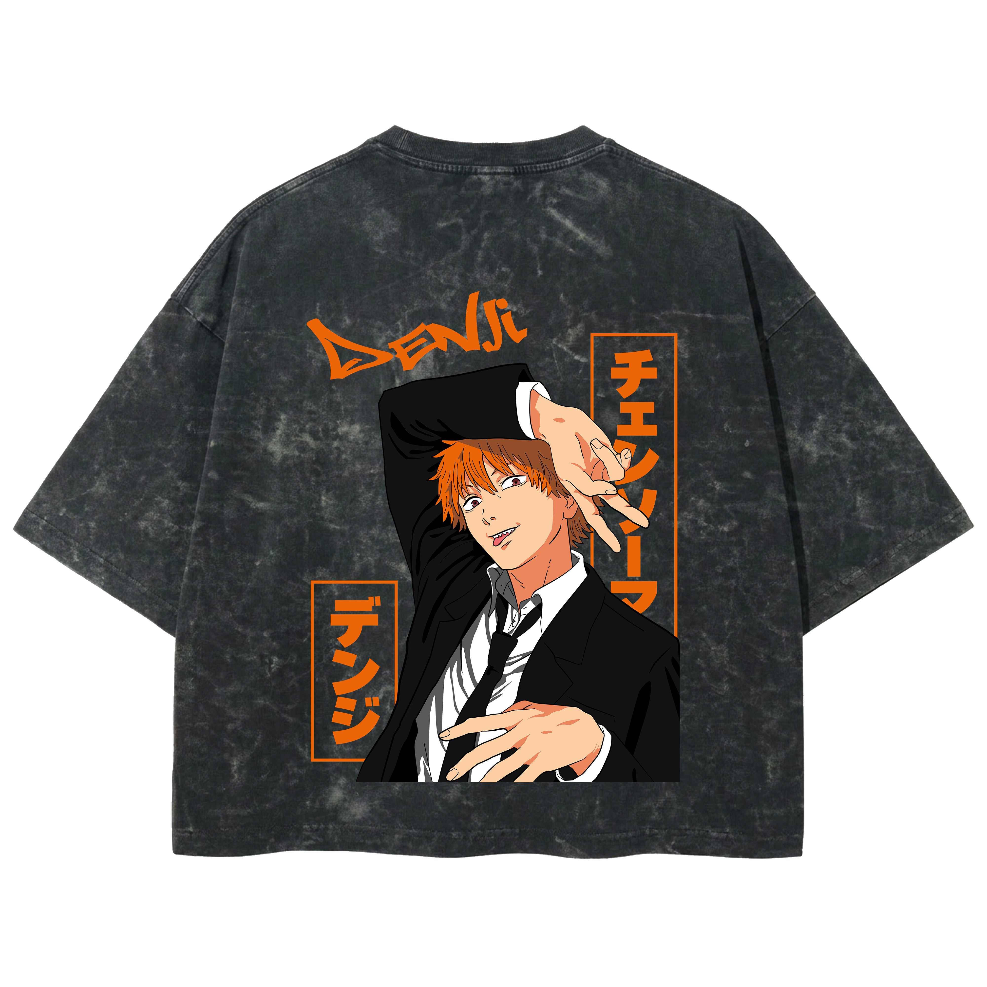 Playera streetwear premium de anime y gaming ExtraLife MX, corte boxy deluxe mineral wash heavyweight en color Acid Wash, moda urbana mexicana de culto.