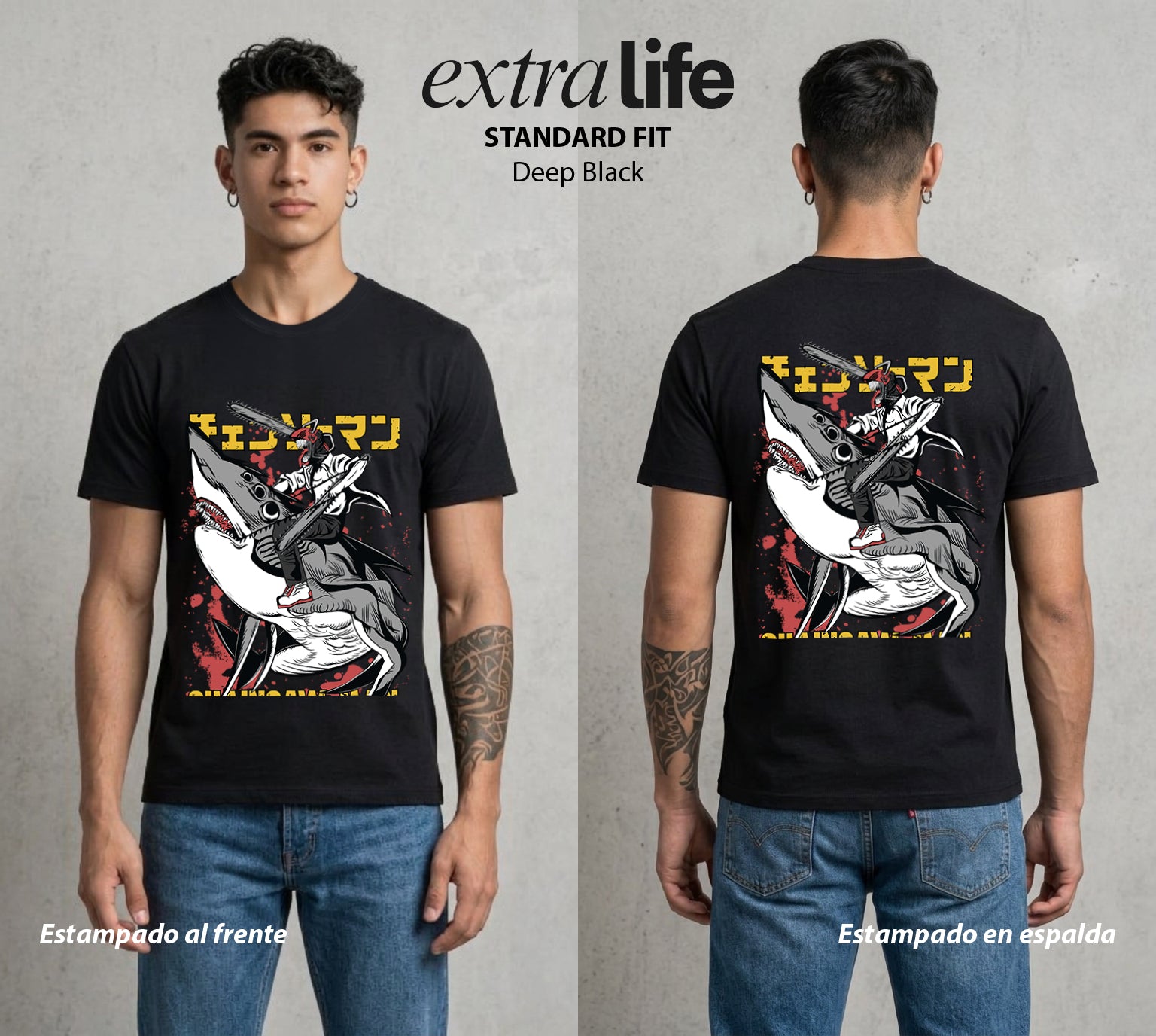 El Contrato Infernal | El Chico de la Sierra #00398 - Playera Standard Fit | Deep Black - Foto en modelo