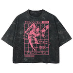 Playera streetwear premium de anime y gaming ExtraLife MX, corte boxy deluxe mineral wash heavyweight en color Acid Wash, moda urbana mexicana de culto.
