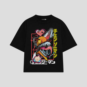 Playera streetwear premium de anime y gaming ExtraLife MX, corte oversized drop shoulder ligero y fresco en color Deep Black y Off-White, moda urbana mexicana de culto.